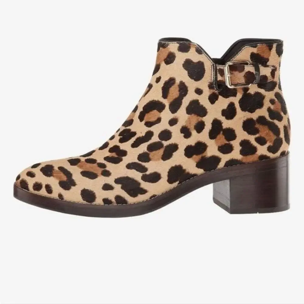 Cole Haan Harrington Grand Buckle Bootie in Ocelot Print Haircalf‎ size 8 B new! - Picture 13 of 16